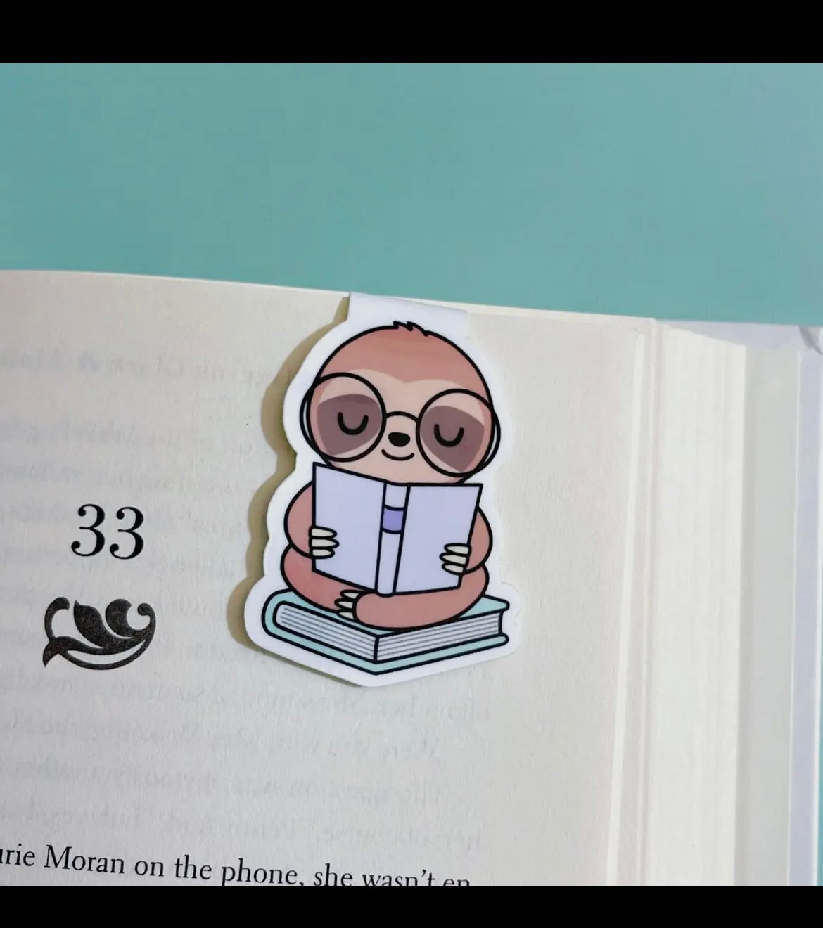 Reading Sloth Magnetic Bookmark