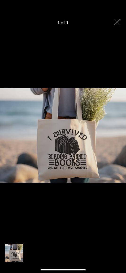 I survived reading banned books tote